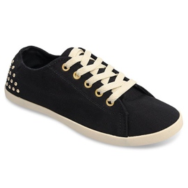 Stoffsneaker mit Nieten VB67 Schwarz