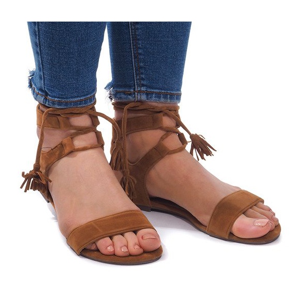 Boho 8-38 Camel Wildleder Sandalen braun