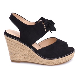 Keilsandalen Espadrilles B2909 Schwarz