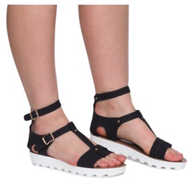 Sandalen mit Reißverschluss 50035 Schwarz