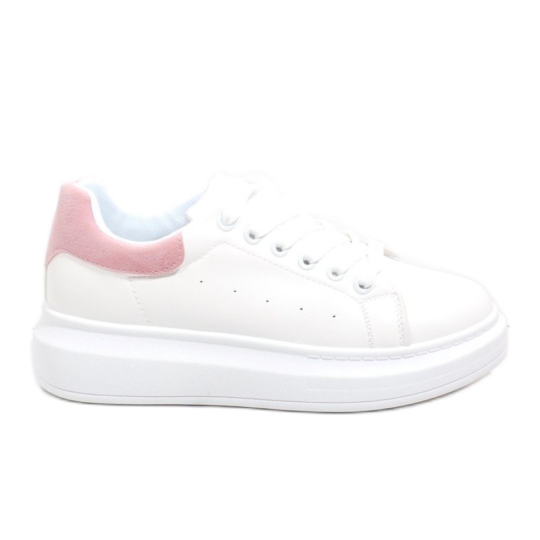 Weiße Sneaker mit dicker Sohle 7935-SP rosa