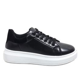 Schwarze Sneakers mit dicker Sohle 7935-SP