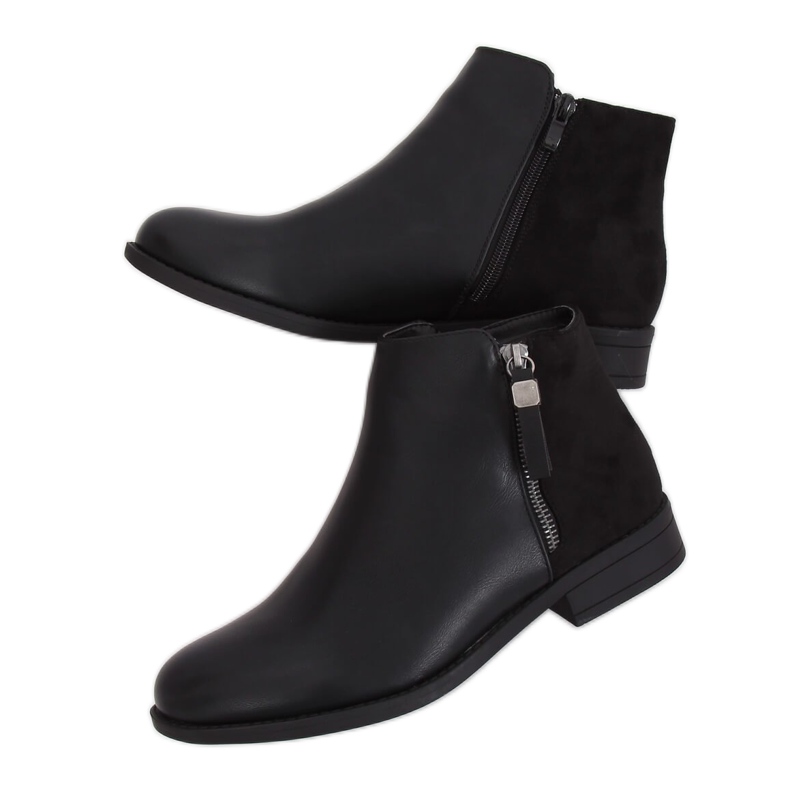 Schwarze Chelsea-Boots für Damen B0-350 Schwarz