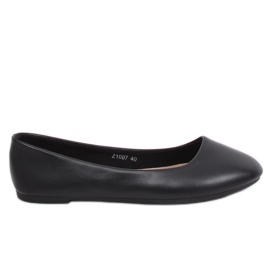 Schwarze schlichte Ballerinas Z1007 Schwarz