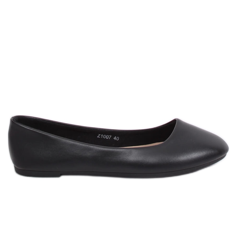 Schwarze schlichte Ballerinas Z1007 Schwarz