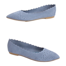 Blaue durchbrochene Ballerinas NK18P Blau