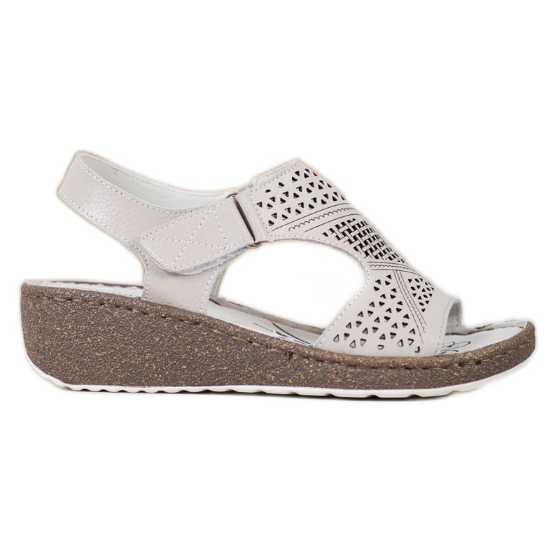Goodin Durchbrochene Keilsandalen grau