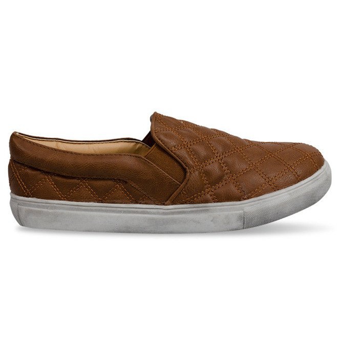Gesteppter Slip-On Slip-On 9033 Camel braun