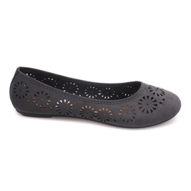 Durchbrochene Ballerinas A009 Grau