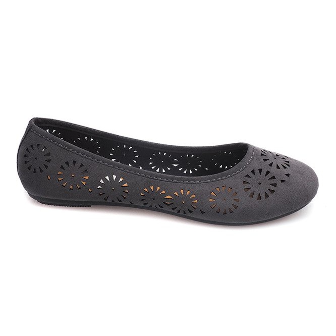 Durchbrochene Ballerinas A009 Grau