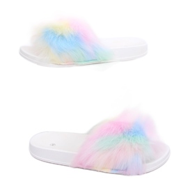 Flip-Flops mit Regenbogenpelz CK153P ​​​​Weiß mehrfarbig