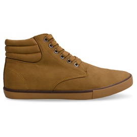 Stylische hohe Turnschuhe Y034 Camel braun