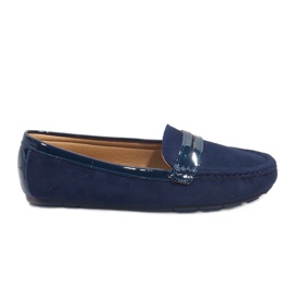 Marineblaue Mokassins mit Schnalle FM2958-3