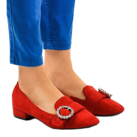 Rote Wildleder High Heels L419