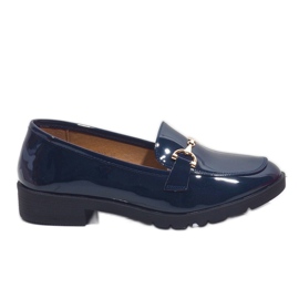 Marineblaue Mokassins für Damen A9002