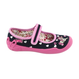 Befado Kinderschuhe 114X355 marineblau rosa grau