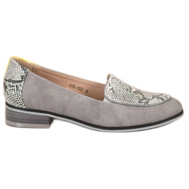 VINCEZA Loafer mit Schlangenmuster grau