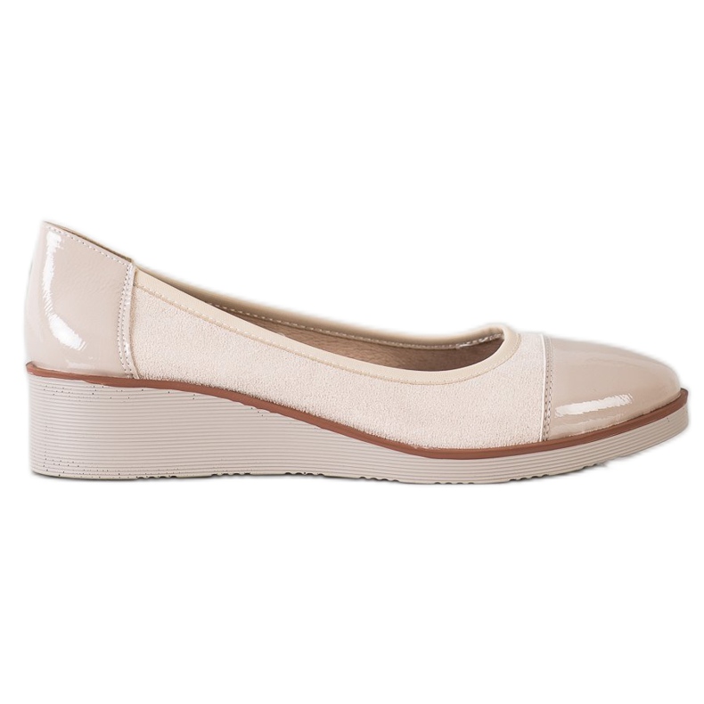 VINCEZA Ballerinas mit Keilabsatz beige
