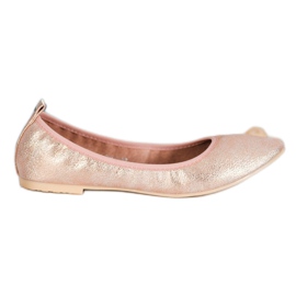 Goodin Goldene Ballerinas mit Öko-Leder