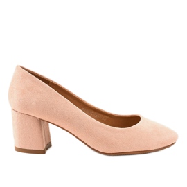 Pinke Wildleder-Pumps am FM1089-Pfosten rosa