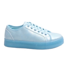 Blaue Creepers-Sneaker für Damen F-2969