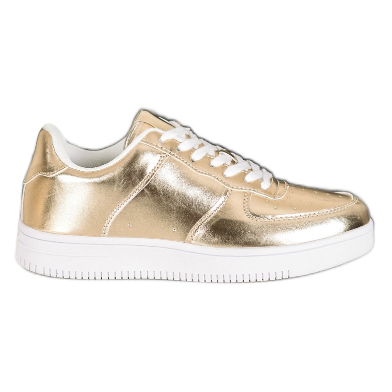 SHELOVET Goldene Sneakers mit Öko-Leder