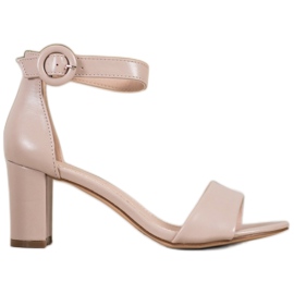 Evento Klassische Sandalen mit hohen Absätzen beige