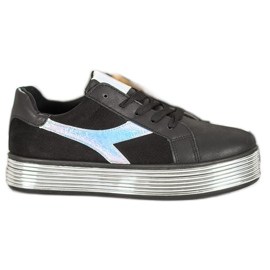 Ideal Shoes Sneaker mit Holo-Effekt schwarz gelb