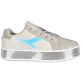 Ideal Shoes Sneaker mit Holo-Effekt grau