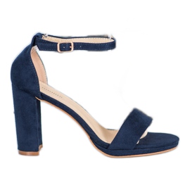 Goodin Wildledersandalen auf einer Bar blau