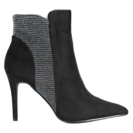 SHELOVET Wildlederstiefeletten auf einem hohen Absatz schwarz