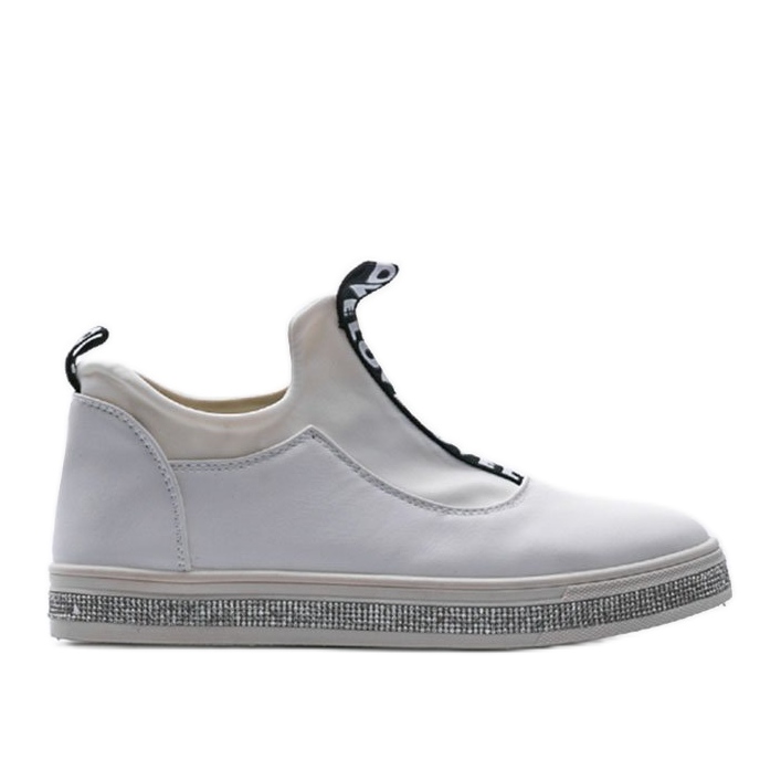 Weiße Lycra Slip-On Sneakers 1155-Y