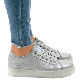 Graue gruselige Damen-Sneaker F-2969
