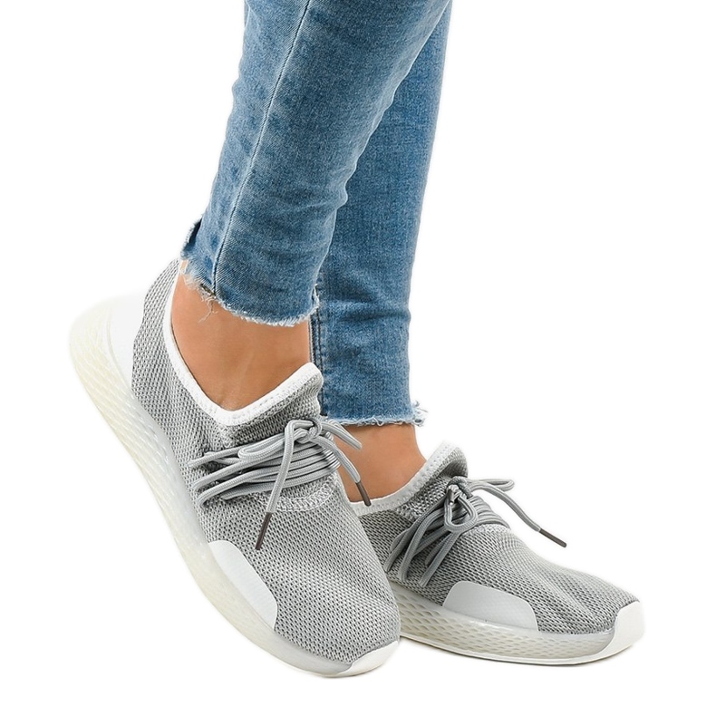 Graue Damen Sportschuhe B-6851