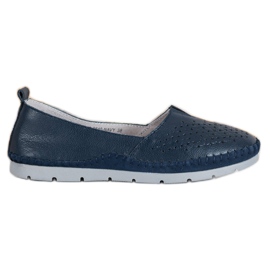 Evento Durchbrochene Sneakers mit Öko-Leder marineblau blau