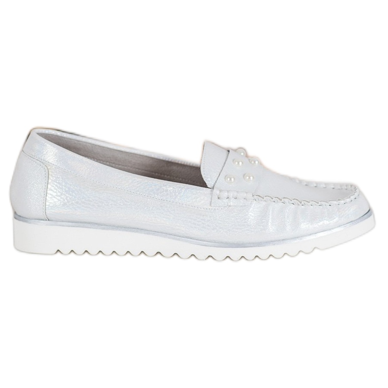 Sergio Leone Slipper mit Perlen grau