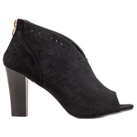 VINCEZA Stiefel mit offener Zehenpartie schwarz