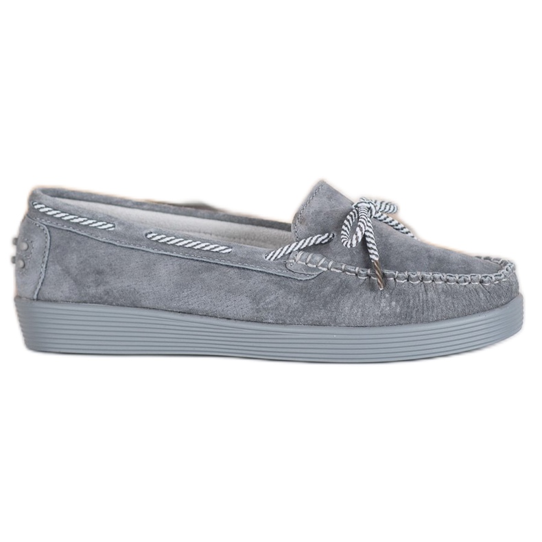 Filippo Klassische Leder-Loafer grau