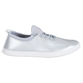 SHELOVET Leichte Sneakers mit Öko-Leder grau