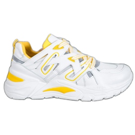 Small Swan Bequeme Sneakers aus Öko-Leder weiß gelb