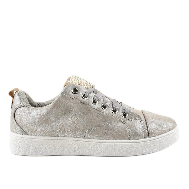 Graue Sneakers verziert mit 373-Y-Perlen