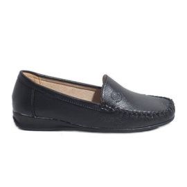 Schwarze Keil-Loafer 8-01