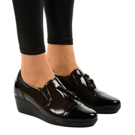 Schwarze Keilschuhe 7-9022