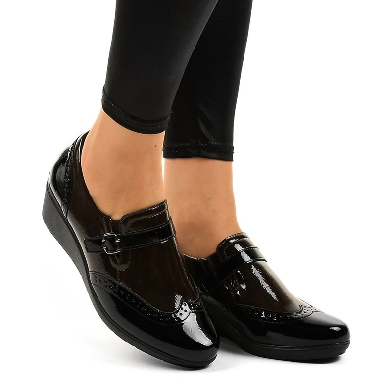 Schwarze Keilschuhe 7-9021 braun