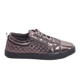 Modische Damen-Sneaker in Dunkelsilber R19-10 grau