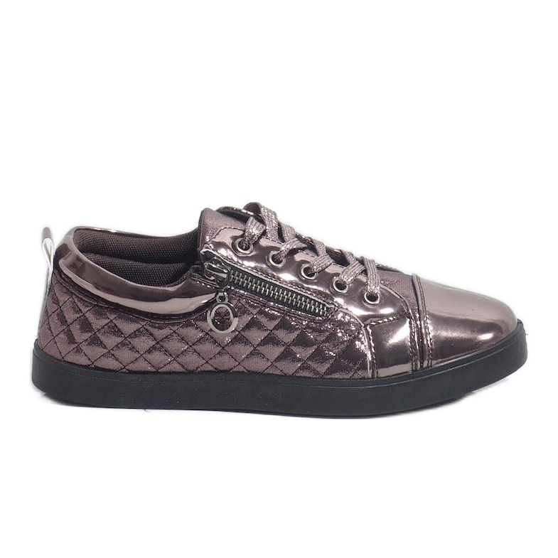 Modische Damen-Sneaker in Dunkelsilber R19-10 grau