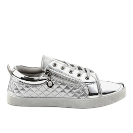 Silberne modische Damen-Sneaker R19-3 grau