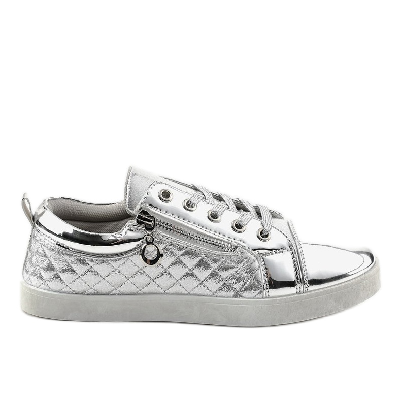 Silberne modische Damen-Sneaker R19-3 grau