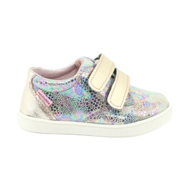 Holographische Klettstiefel Mazurek 1327 lila blau grün gelb