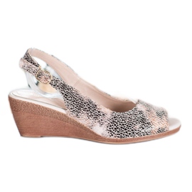 Sergio Leone Keilsandalen braun gelb